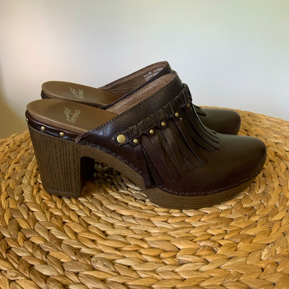 Dansko Dani Fringe Clogs- Worn Twice - image 1